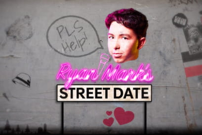 Promo image for Ryan Mark's Street Date. A picture of Ryan Mark's face above a street sign reading 